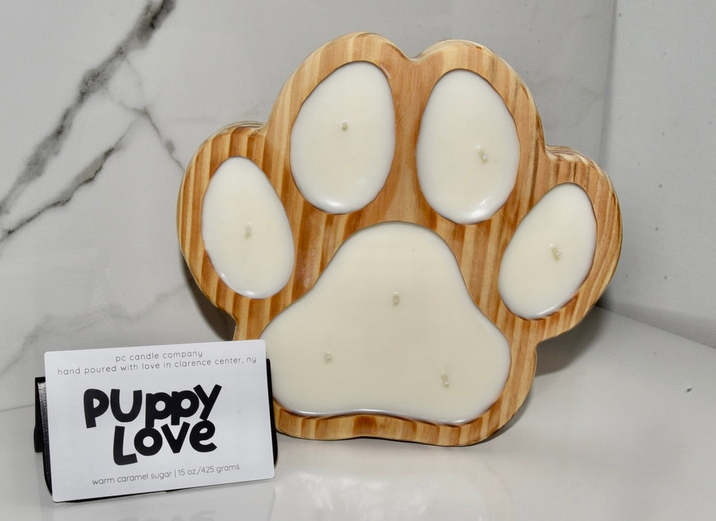 wooden vessel paw candle