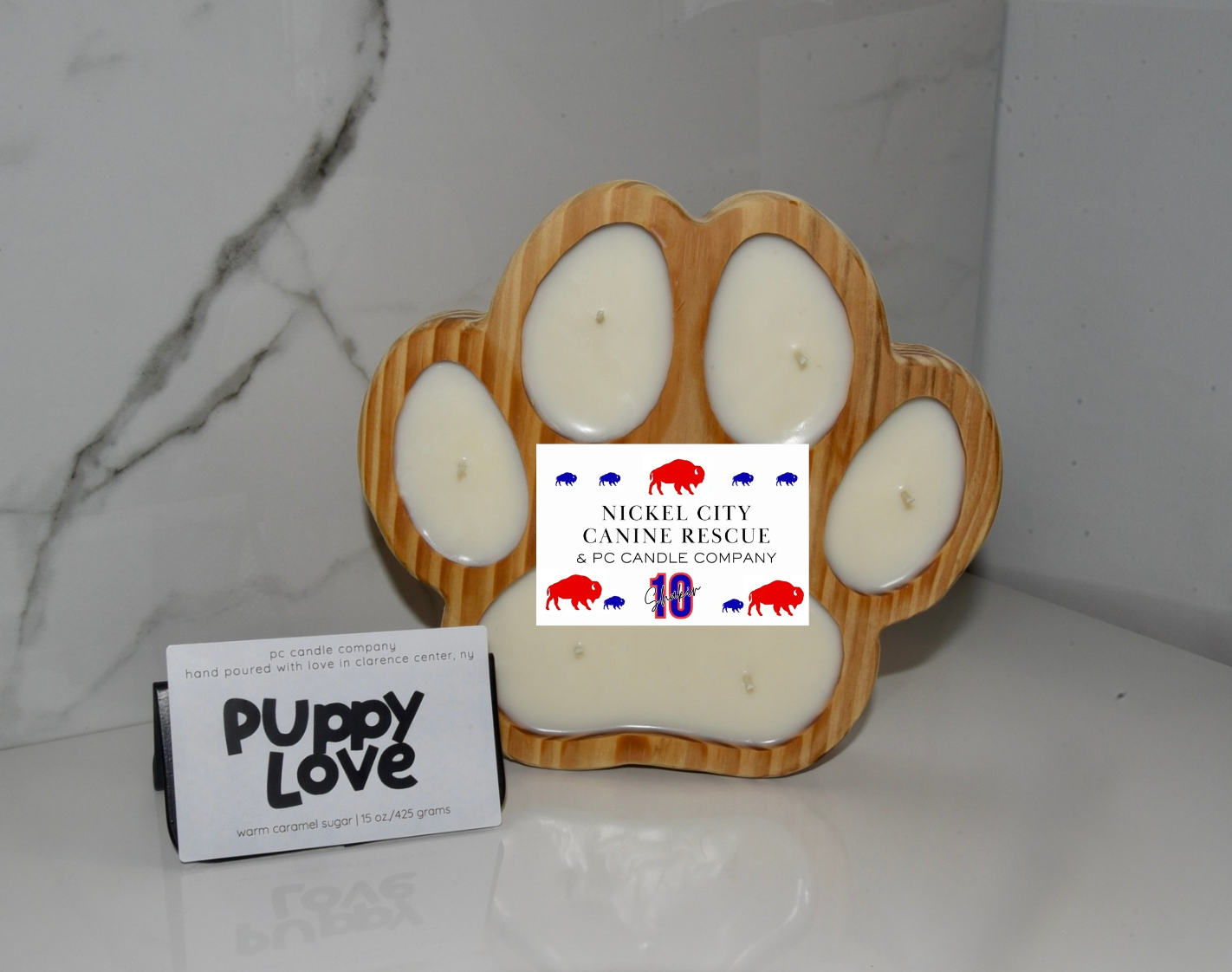 nccr wooden paw candle